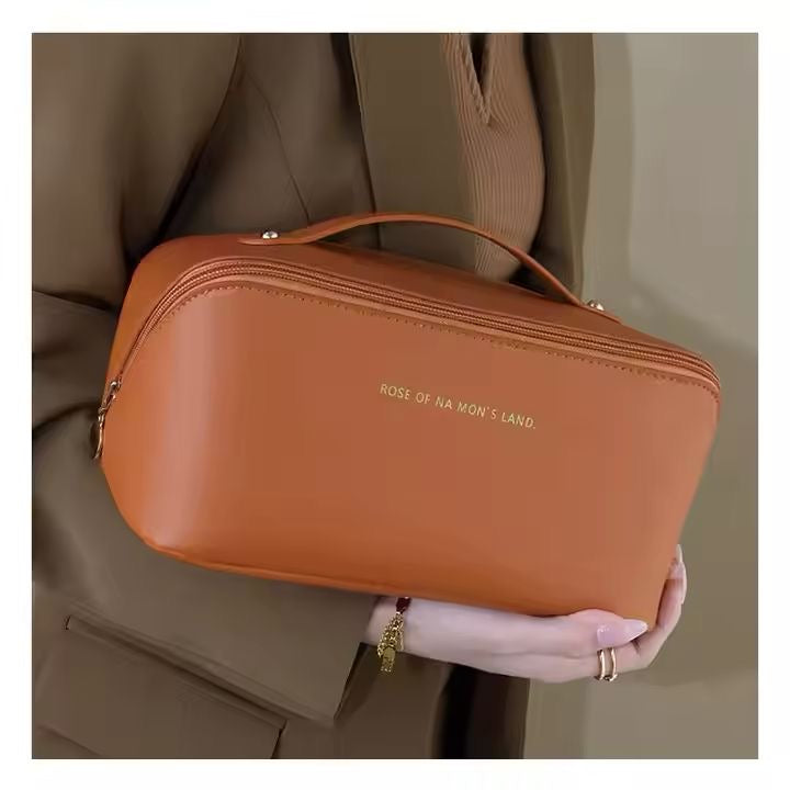 Leather makeup pouch