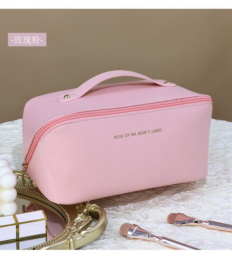 Leather makeup pouch