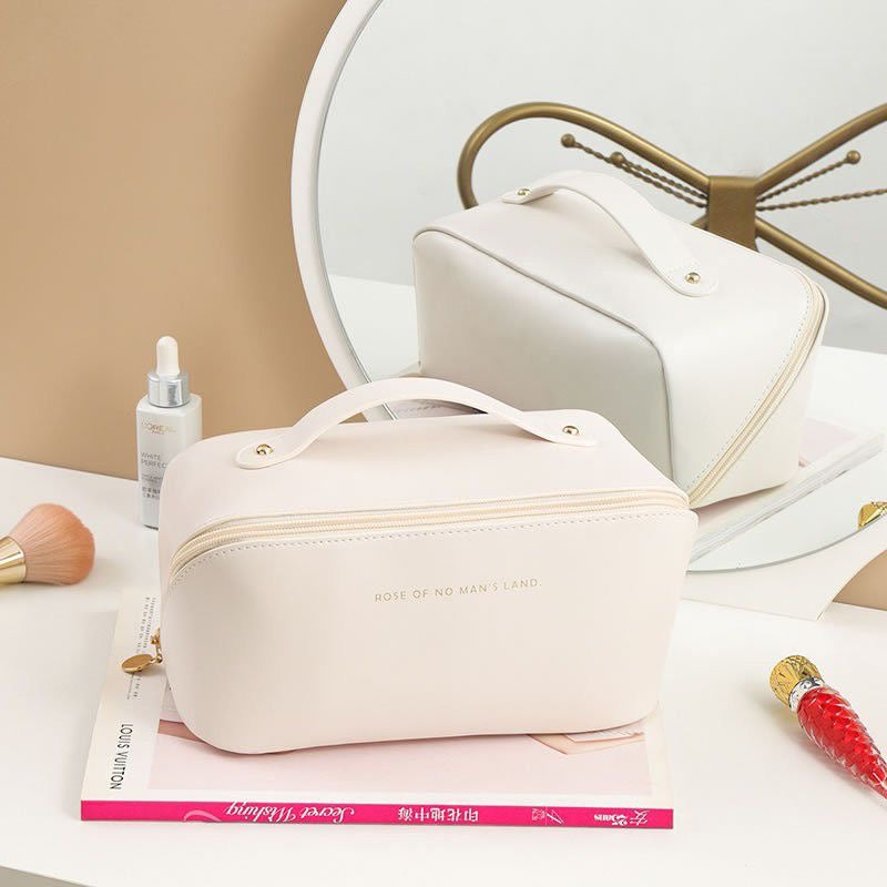 Leather makeup pouch