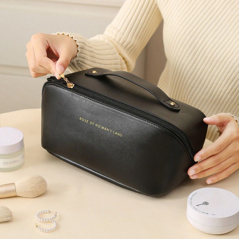 Leather makeup pouch