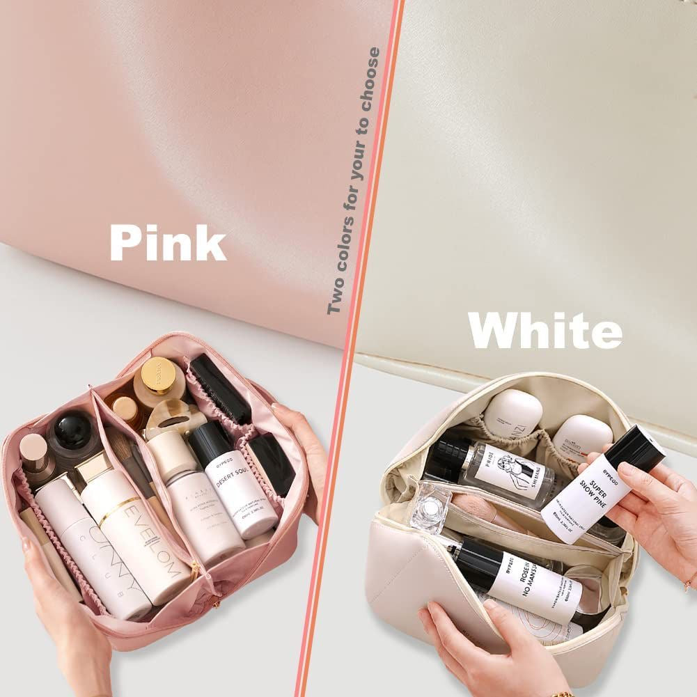 Leather makeup pouch